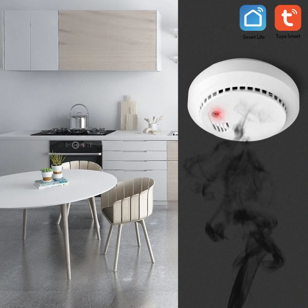 Détecteur WiFi Carbon Monoxyde Detecteur WiFi Smoke Detector Security Alarm System Système