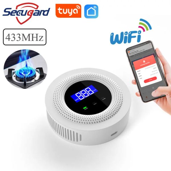 Détecteur WiFi Gas Detector Tuya Smart LPG LPG DIATAGE CAPOR LCD Affichage des détecteurs de fuite de gaz naturel CONTRÔLE ALARME DE SÉCURITÉ HOME