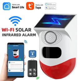 Détecteur wifi tuya smart extérieur énergie solaire infrarouge détecteur sirène maison porte jardin farm statut de sécurité nocturne alarme cambrioleuse alarme