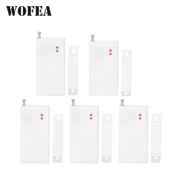Détecteur Wofea Wireless Magnetic Window Door Capteur pour le système d'alarme domestique 433 MHz 5pcs / lot