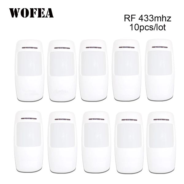 Détecteur Wofea Wireless Motion Detector Pir infrarouge Capteur 1527 Type 3V Power for Home Security Alarm 433 MHz 10pcs / Lot