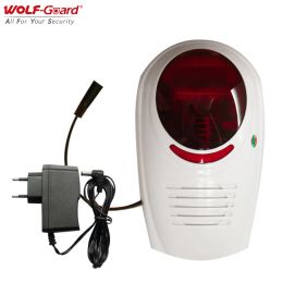 Detector WolfGuard 433MHz draadloos geluid knipperende sirene 110db indoor buiten waterdicht alarm voor GSM WiFi Home Security Burglar System