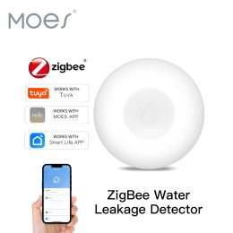 Detector Zigbee Sensor de inundación Fugas de agua Detector de agua Sistema de alarma de seguridad de aler flotación de aler flotación Tuya Smart App Control remoto