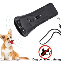 Afschrikkingen honden repeller gereedschap highpower dog anti schors afschrikmiddel handheld huisdier hondentrainer 3 in 1 schorsregelapparaat met LED -zaklamp