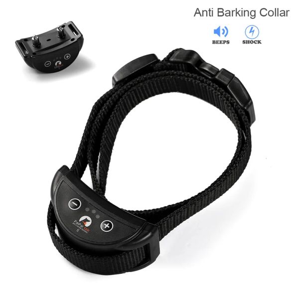 Disuasorios Collar de entrenamiento antiladridos recargable sin ladridos con pitidos y descargas eléctricas, collar de entrenamiento antiladridos para perros pequeños y medianos