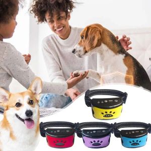 Disuasivos Collar antiladridos inteligente con vibración de pitido, parada automática recargable, Collar ajustable para ladridos de perros para perros grandes, medianos y pequeños