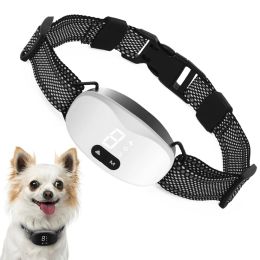 Afschrikkingstraining voor kleine en middelgrote honden Anti-blaf, piepgeluid, trillen, elektrische schok, IP67 waterdichte oplaadbare halsband