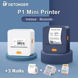 Detonger P1 Mini Portable Thermal Label Printer Draadloze inktloze pocket sticker Printer 240418