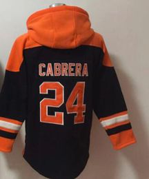 Detroit # 24 Miguel Cabrera Fans Tops Sweat à capuche Pull de baseball américain