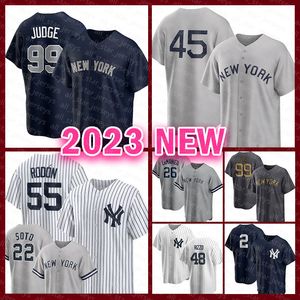 Maillots de baseball portent 99 Aaron Judge 48 Anthony Rizzo 45 Gerrit Cole 55 Carlos Rodon Yankees Giancarlo Stanton DJ LeMahieu Josh Donaldson Gleyber Torres Juan Soto