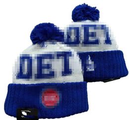 Detroit Beanies équipe de basket-ball nord-américaine Patch latéral hiver laine Sport tricot chapeau casquettes de crâne