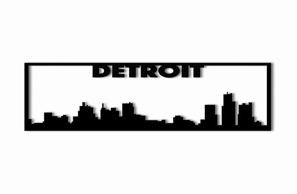 Detroit City Skyline Landscape Beautiful Home Decor Accent Metal Art Wall Sign5243439