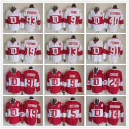 Detroit Red Wings Vintage versie Jerseys 19 YZERMAN 40 ZETTERBERG 13 DATSYUK 5 LIDSTROM 24 CHELIOS 9 HOWE 31 JOSEPH Hockey Jersey 8719