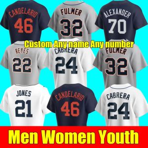 Detroit''Tigers''Custom Hombres Mujeres Jersey de béisbol juvenil 28 JAVIER BAEZ 24 MIGUEL CABRERA DETROIT JONATHAN SCHOOP ROBBIE GROSSMAN TIGERS GOODRUM Jerseys