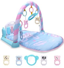 Ontwikkeling van mat voor pasgeborenen kinderen speelmat baby gym speelgoed educatieve muzikale tapijten met keyboard frame hangende rammelaars mirror1513389