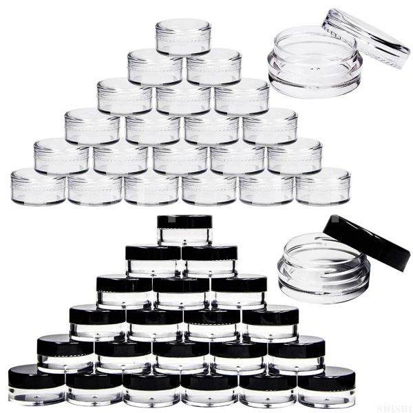 Dispositif 100pcs maquillage pot échantillon cosmétique bouteille vide en plastique fard à paupières crème conteneur pour voyage mini portable 2g 3g 5g 10g 15g 20g