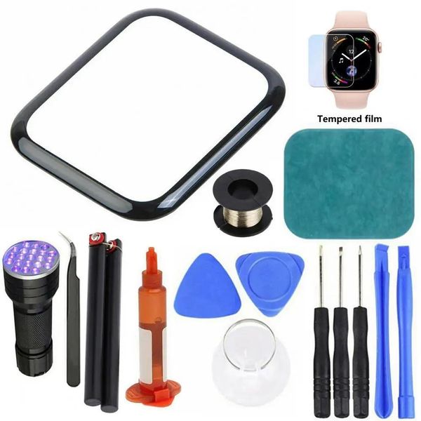 Appareils 100% Original sur le couvercle en verre LCD avant de remplacement Kit de réparation d'écran tactile de colle UV pour AppleWatch 2/3/4/5/6 38/40/42/44mm