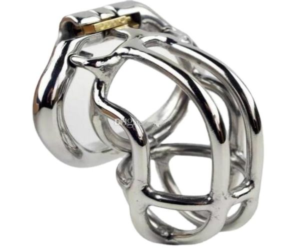 Dispositivos 2022 Cinturón de dispositivo de jaula anular masculina caliente con anillo de presión de boca abierta Kit de acero inoxidable de tamaño pequeño Bondage SM Toys Cock Locks5974664