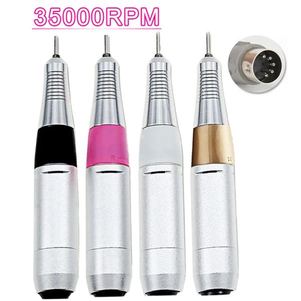 Dispositifs 35000rpm Electric Nail Drill Hine 4 Couleur Choix en acier inoxydable Nail Art Drill Force Handle Professional Nail Files Nail Files Salon Tool