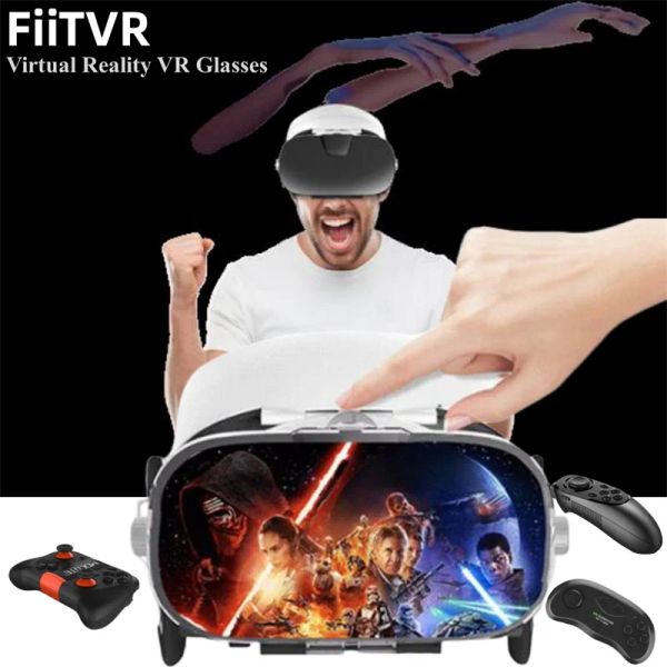 Dispositivos Gafas VR 3F Caja de realidad virtual Google Cardboard Video 3D Micrófono estéreo Auriculares Casco para juego telefónico de 4.76.4 