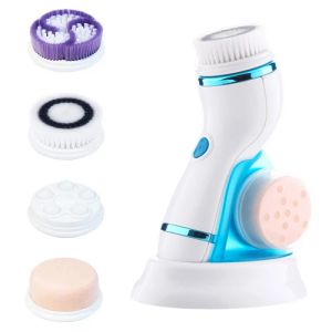 Dispositivos 4 en 1 limpiador Facial eléctrico limpiador de poros de la piel masajeador Facial máquina de limpieza limpieza corporal herramienta de cepillo de belleza