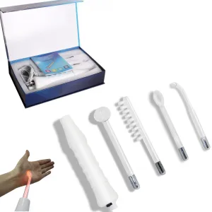 Dispositivos 4in1 Electroterapia portátil de alta frecuencia Tubo de vidrio Varita facial Varita de acné Ciudad de cuidado de la piel Spa Dispositivo de belleza Terapia facial