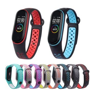 Apparaten Ademboere band voor Xiaomi Mi Band 3 4 5 6 7 Smart Watch Pols M3 M4 Bracelet voor Xiaomi Miband 7 6 5 MIBAND BAND VERVANGING