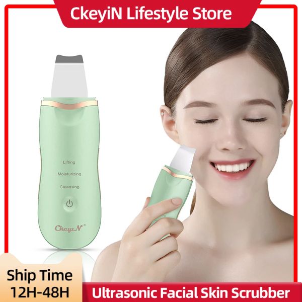Appareils CkeyiN professionnel ultrasons épurateur de peau du visage Ion nettoyage en profondeur du visage Peeling dispositif de soins de la peau Rechargeable beauté Decive