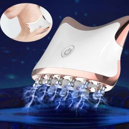 Dispositivos Tabla de raspado eléctrica dos cabezas masaje Guasha EMSmáquina de elevación facial masajeador corporal de cuello Led removedor linfático quemador de grasa