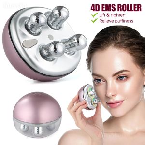 Apparaten EMS Gezicht Afslanken MicroCurrent Facial Massager 4D Roller Huid Lifting Draai Rimpel Verwijdering Schoonheid Apparaten Body Massager Tool