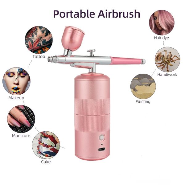 Appareils d'aérographe facial, machine d'injecteur d'eau et d'oxygène, pulvérisateur de brouillard Nano pour Nail Art, tatouage, gâteau, maquillage, peinture, Kit de compresseur d'air