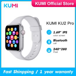 Appareils Version globale Kumi Ku2 Pro Smart Watch 1.69 "Inch Blue Call Sport SmartWatchheart Rateer Tracker Heryper Pressure Monitor IP67