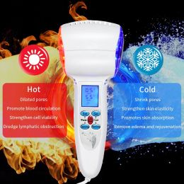 Apparaten Heet Koud Hamer Cryotherapie Warm ijs Verwarming Koeling Huidverstrakking Anti-veroudering Lifting Massager Krimpporiebehandeling Blauwe foton