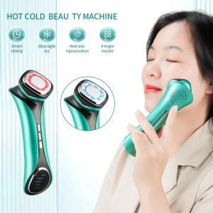 Appareils Traitement HotCold Chauffage du visage Masseur de refroidissement EMS Lifting de la peau LED Photon Calme Peau Rétrécir les pores Supprimer l'œdème Refroidisseur de glace