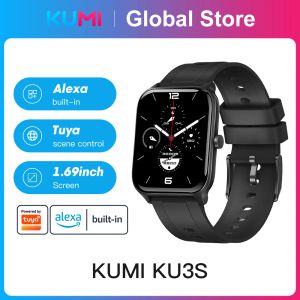 Appareils Kumi Ku3s Alexa Smart Watch Tuya Call Sport Fitness Sé frémissement de la pression artérielle Sleep Monitor IP68 Femmes imperméables Smartwatch