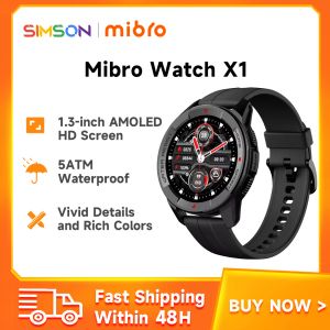 Appareils Mibro x1 Smartwatch Men Femmes AMOLED ÉCRAN 5ATM APPIRPROPER PRÉTENTION MLULANGANAGE Smart Watch Global Version