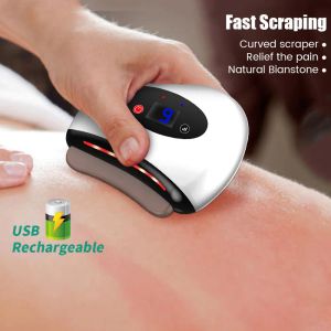 Apparaten Microstroom Huidtherapie Guasha Stone EMS Gezichtsmassager 9 Niveau Warmteschraapbord Elektrisch Gua Sha Gezichtsgereedschap