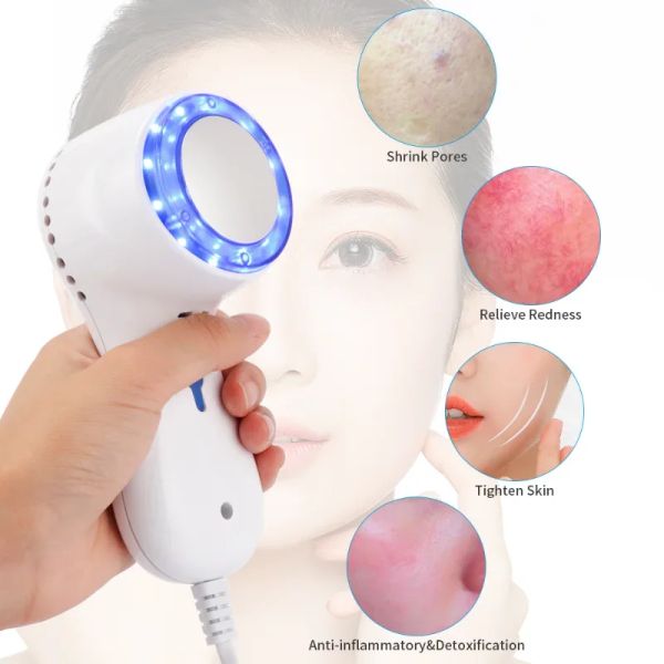 Dispositivos Nueva máquina de belleza con tratamiento de hielo con crioterapia facial con martillo frío, elimina arrugas, tensa la piel, reduce los poros, cuidado antiacné