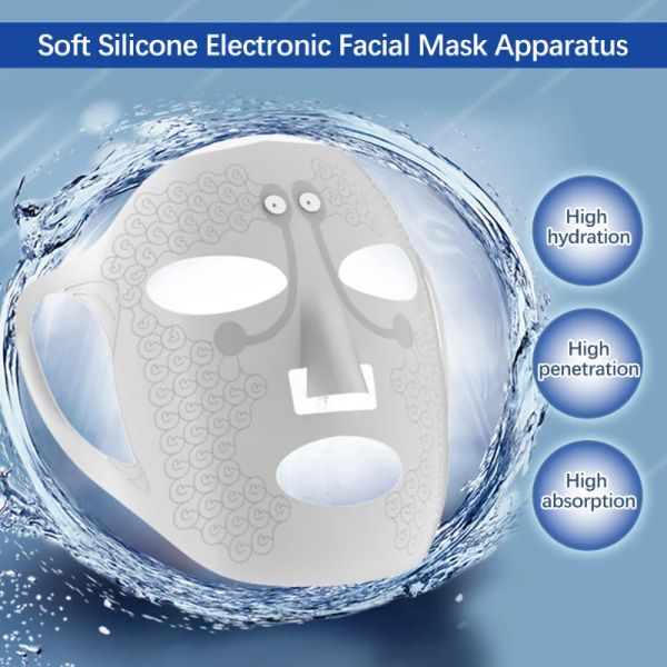 Dispositifs NOUVEAU Portable EMS Basse Fréquence Microcourant Double Menton Réduction Machine De Levage Du Visage Hydratant Masque Raffermissant