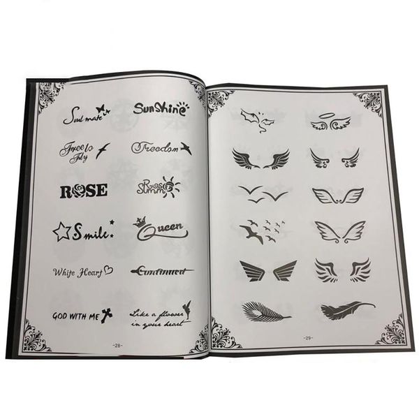 Dispositivos Libro de tatuajes profesional para arte corporal Diseños de patrones de moda frescos y pequeños populares Suministro de accesorios de tatuaje Flash Microblading