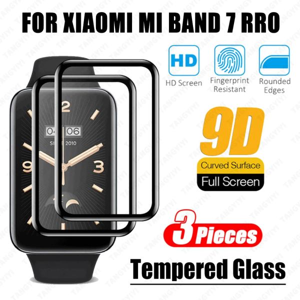 Dispositifs Verre trempée pour Xiaomi Mi Band 7 Pro Screen Protector Protecteur Verre Soft Verre 3D COUVERTURE EN FULLE ACCESSOIRES SMART WATCH