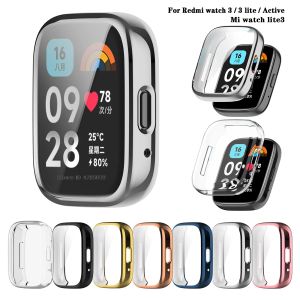 Apparaten TPU Soft Silicone Case Glass voor Redmi Watch 3 Active 3 Lite Smart Watchband Screen Protector Cover voor Xiaomi Redmi Watch 3