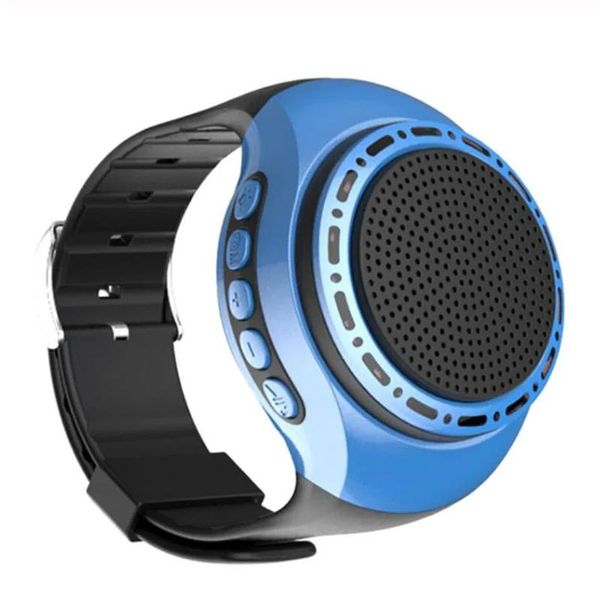 Appareils U6 montre-bracelet BT haut-parleur carte avec Radio FM Portable Sports de plein air en cours d'exécution LED coloré 32GB carte mémoire