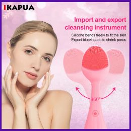 Dispositivos Cepillo facial ultrasónico Cepillos de limpieza facial de silicona eléctricos Limpiador facial vibratorio Masajeador de limpieza profunda de la piel Cuidado Ems