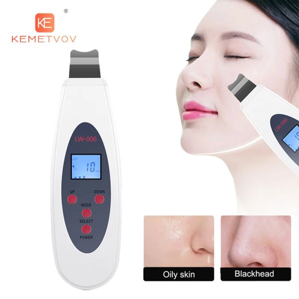 Dispositivos de piel ultrasónica Fuerra de limpieza de limpieza de la cara Desmontaje del acné Galvánico Spa facial ultrasonido Peleo de tono limpio LW006 LW006