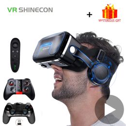 Dispositivos VR Shinecon 10.0 Casco Vacas 3D Casque de realidad virtual para teléfonos inteligentes Goggles auriculares Viar videojuego binoculares
