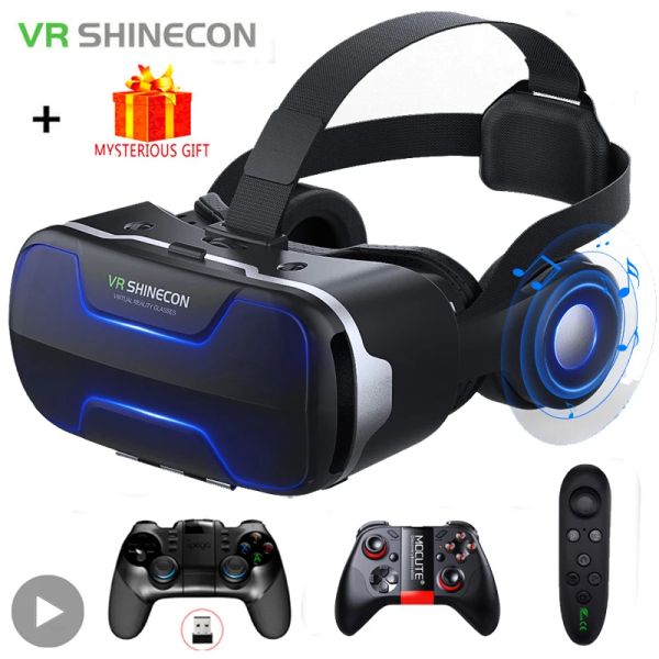 Dispositivos VR Shinecon 3 D Casque Viar Gafas 3D Auriculares de realidad virtual Casco Gafas Lentes aumentadas para teléfono Smartphone Binoculares