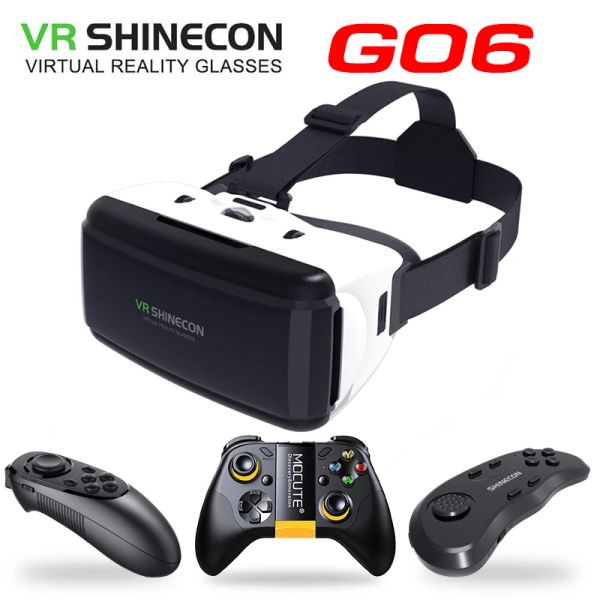 Appareils VR Shinecon G06 Lunettes de réalité virtuelle 3D VR Smartphone Casque Casque Goggle Boîte de jeu vidéo pour iPhone Android Smart Phone