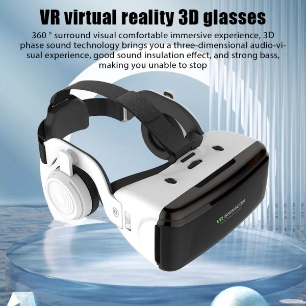 Appareils VR Shinecon Thousand Magic Mirror G06E Version casque Casque de lunettes 3D de réalité virtuelle compacte pour smartphone avec manette de jeu