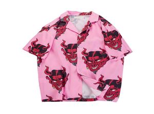 Devil Impression complète Colliers Collit Collit Men 2018 Summer High Street Men039S Shirts Pink Purple8162600